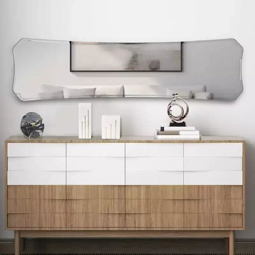 Miroir Boulon rond encadré en fer de 90 x 90 cm : style moderne, aucun assemblage requis, montage mural