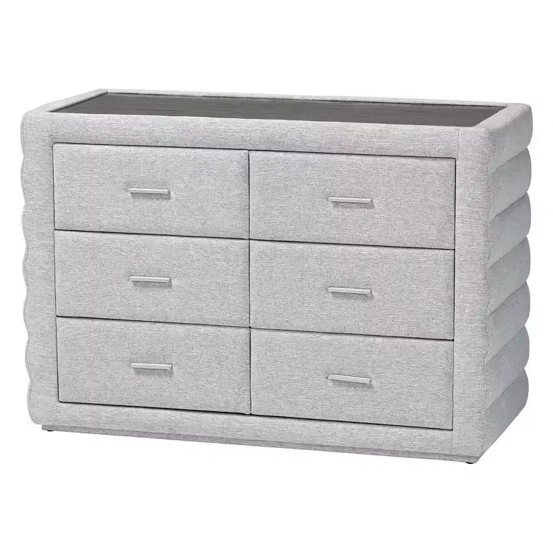 Ensemble de chambre à coucher 4 pièces Baxton Studio Cadmus moderne en tissu gris clair capitonné