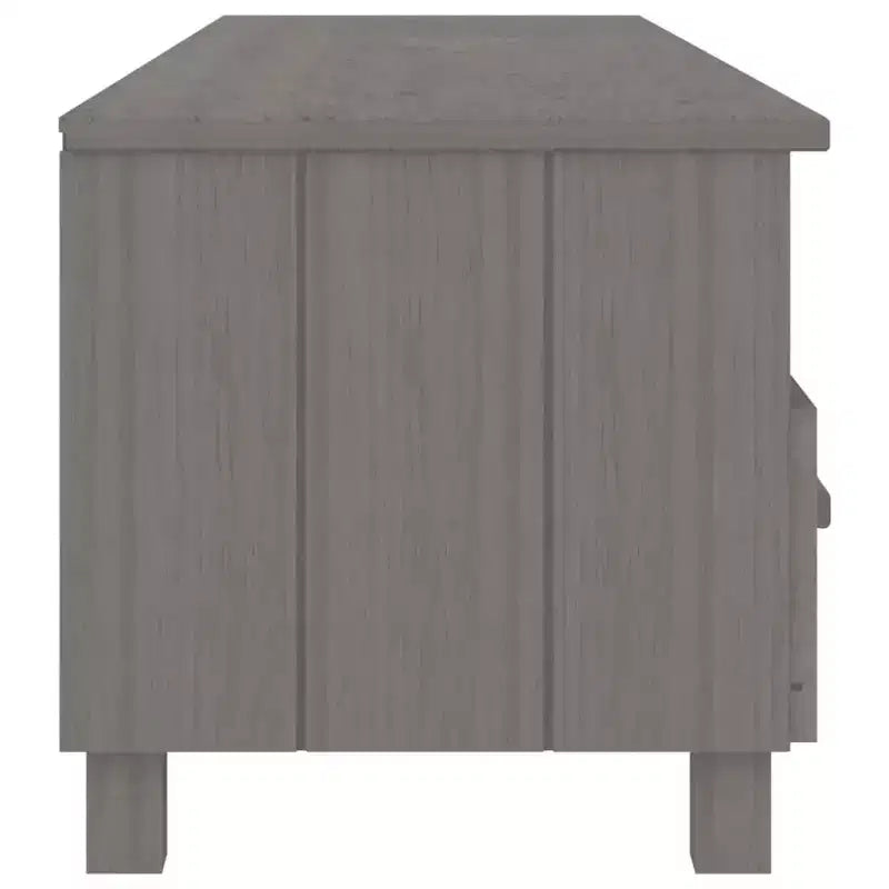 Light Gray Pine TV Stand/Console Sideboard - 62.2 x 15.7 x 15.7 in | Solid Wood, MDF | 3 Drawers, 3 Compartments