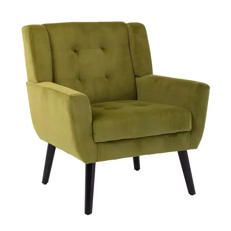 Accent Chairs for Bedroom, Modern Soft Leather Material Ergonomics Accent Chair Living Room Chair, with Black Legs For Indoor Home