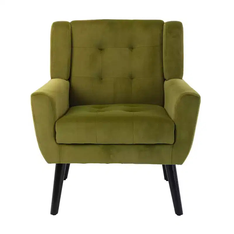 Accent Chairs for Bedroom, Modern Soft Leather Material Ergonomics Accent Chair Living Room Chair, with Black Legs For Indoor Home