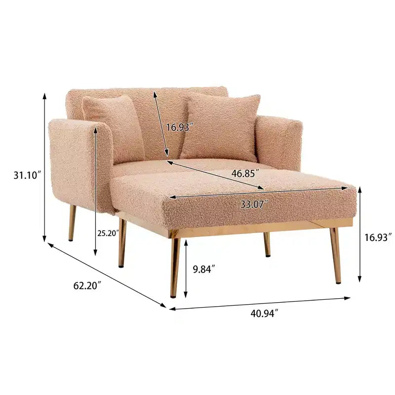 Modern Accent Chair, Fashionable and Classic Style Chaise Accent Chair for Living Room and Hotel Bed Room