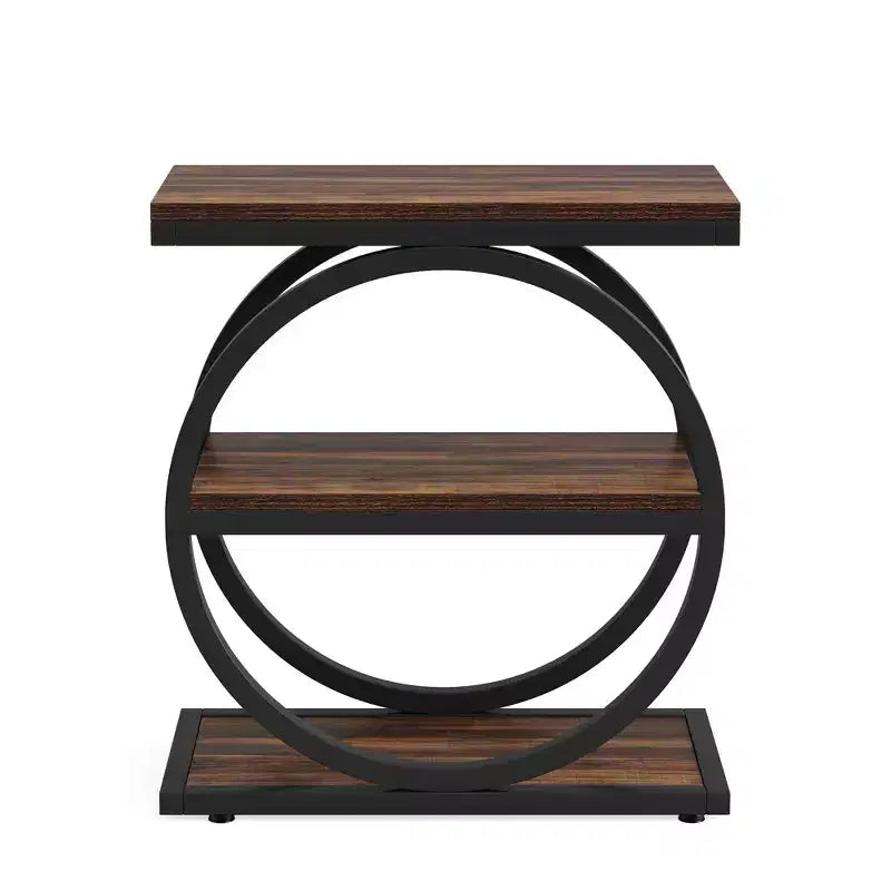 Industrial 3 Tier Sofa Side Table Slim Design Multifunctional Home Use