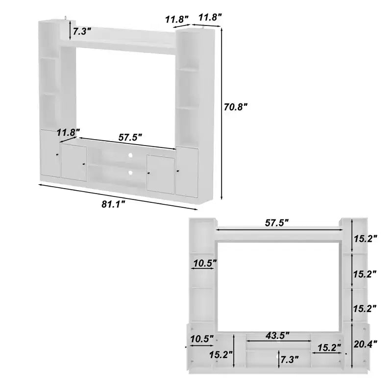 Modern and Minimalist Entertainment Center TV Stand: Modern Design with Ample Storage Media Console, Floating TV Shelf