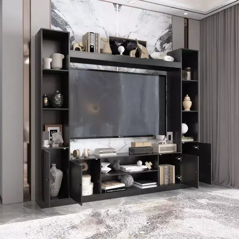Modern and Minimalist Entertainment Center TV Stand: Modern Design with Ample Storage Media Console, Floating TV Shelf