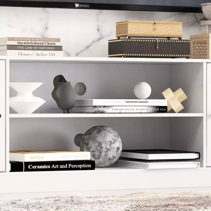Modern and Minimalist Entertainment Center TV Stand: Modern Design with Ample Storage Media Console, Floating TV Shelf