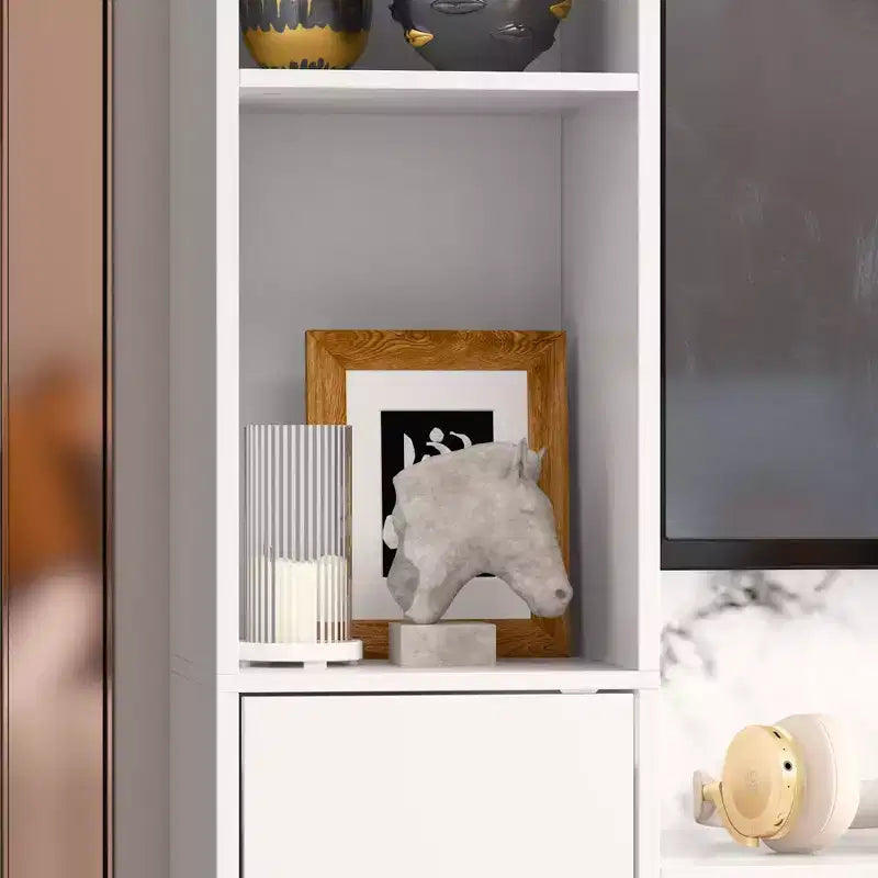 Modern and Minimalist Entertainment Center TV Stand: Modern Design with Ample Storage Media Console, Floating TV Shelf