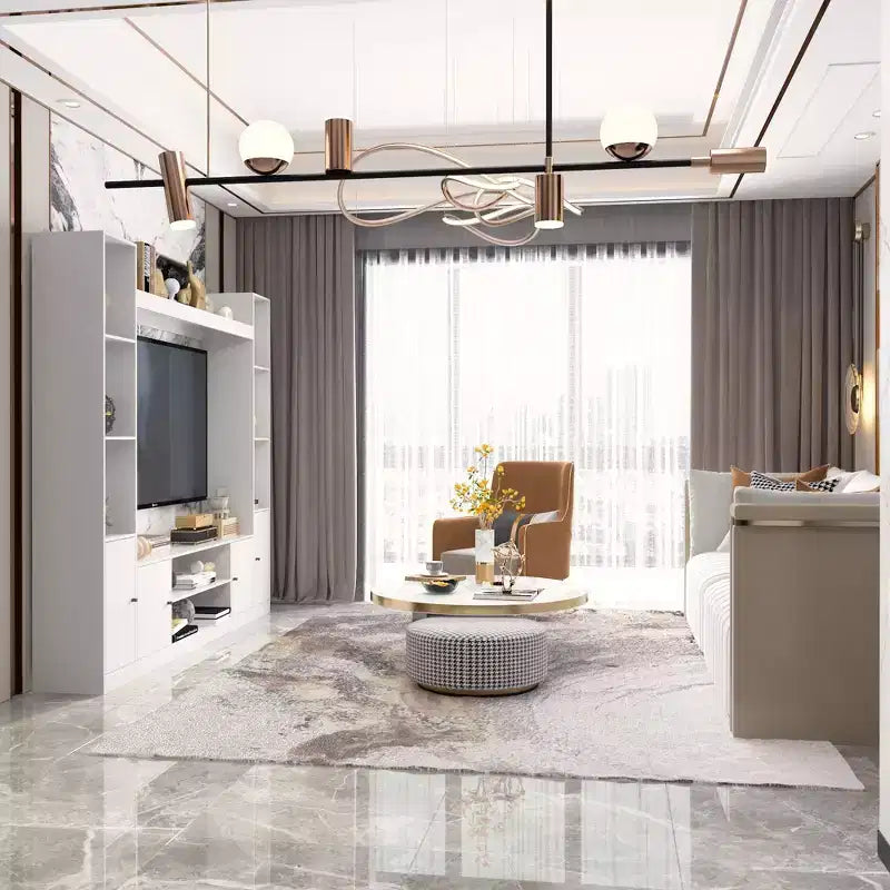 Modern and Minimalist Entertainment Center TV Stand: Modern Design with Ample Storage Media Console, Floating TV Shelf