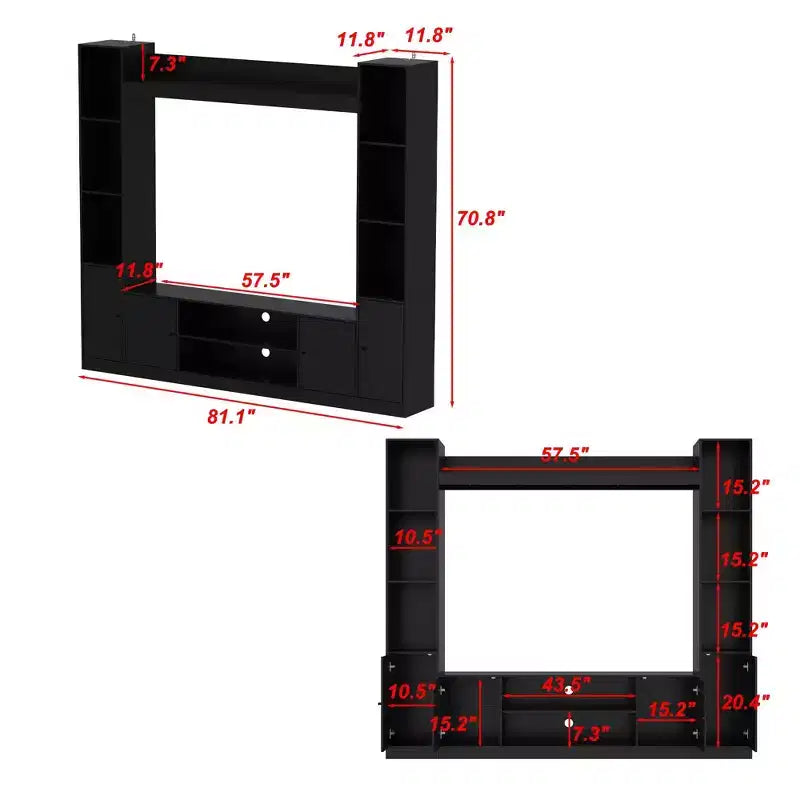 Modern and Minimalist Entertainment Center TV Stand: Modern Design with Ample Storage Media Console, Floating TV Shelf