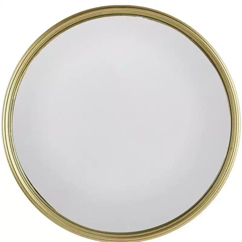 15 Gold Round Iron Textured Framed Accent Mirror