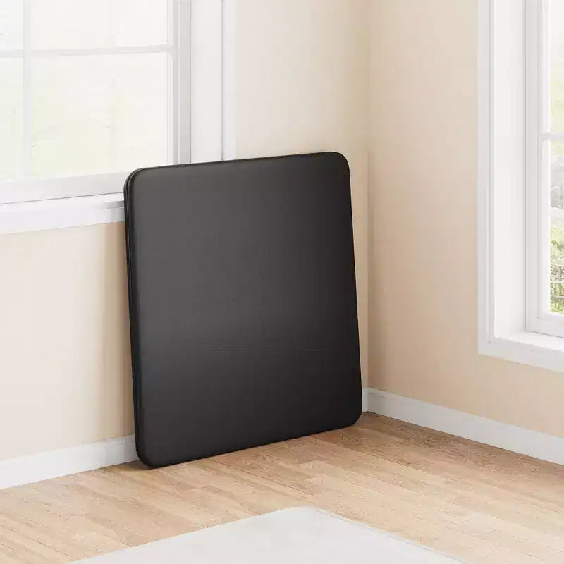 Folding Table, 33.6 Inch Folding Card Table, Portable Square Folding Table with PU Soft Cushion, Beige Metal Foldable Table Suitable