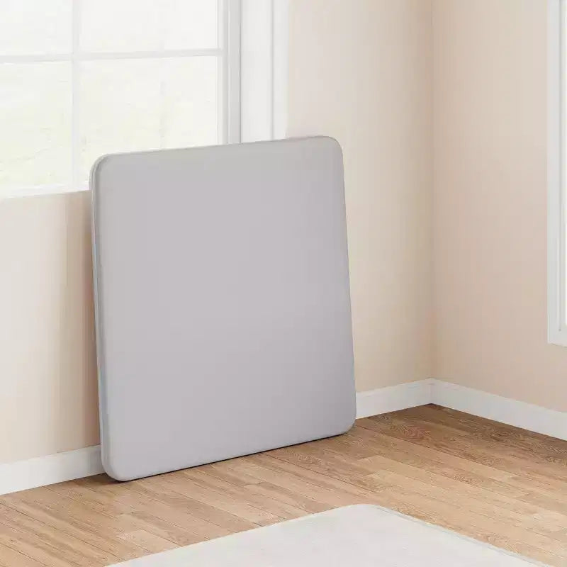 Folding Table, 33.6 Inch Folding Card Table, Portable Square Folding Table with PU Soft Cushion, Beige Metal Foldable Table Suitable