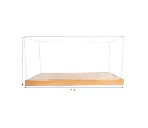 28 Wood Brown Glass Standard Display Stand