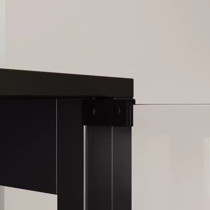 31.5x65 Tempered Glass Curio Cabinet with Motion Sensor Lights 4-Door Tall Black Display Case Bookcase Bookshelf Sideboard Pantry