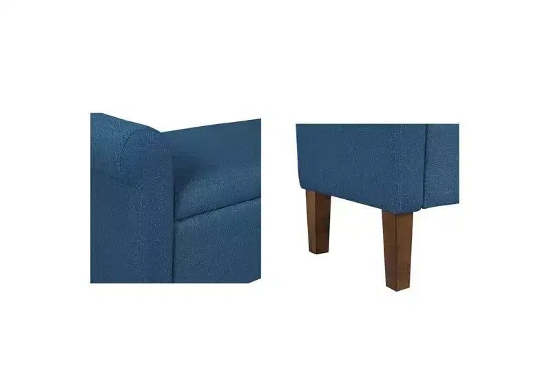 Accent Lift-Top Wooden Ottoman Bench with Two Side Arms,Upholstered Shoe Bench Storage Bench for Living Room,Bedroom
