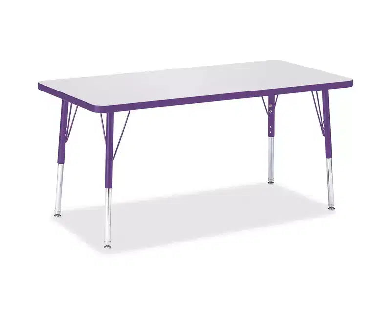 Berries Elementary Height Color Edge Rectangle Table (24 x 48) in Purple
