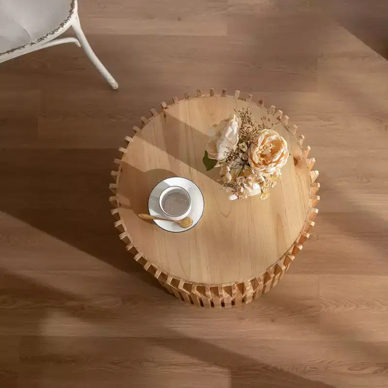Cylinder Coffee & Side Tables with Textured Barrel Design Mid-Century Modern, Industrial, Brutalist Styles 16 or 24H ( or 2)