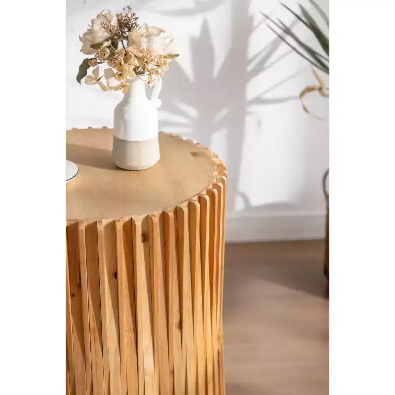 Cylinder Coffee & Side Tables with Textured Barrel Design Mid-Century Modern, Industrial, Brutalist Styles 16 or 24H ( or 2)