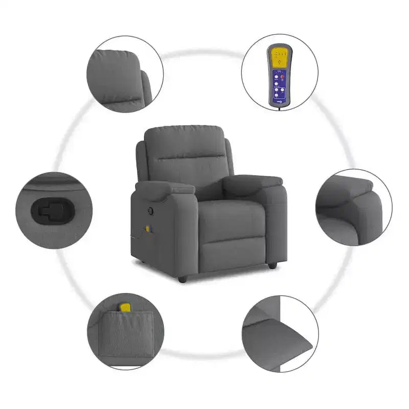 Massage Recliner Chair Dark grey