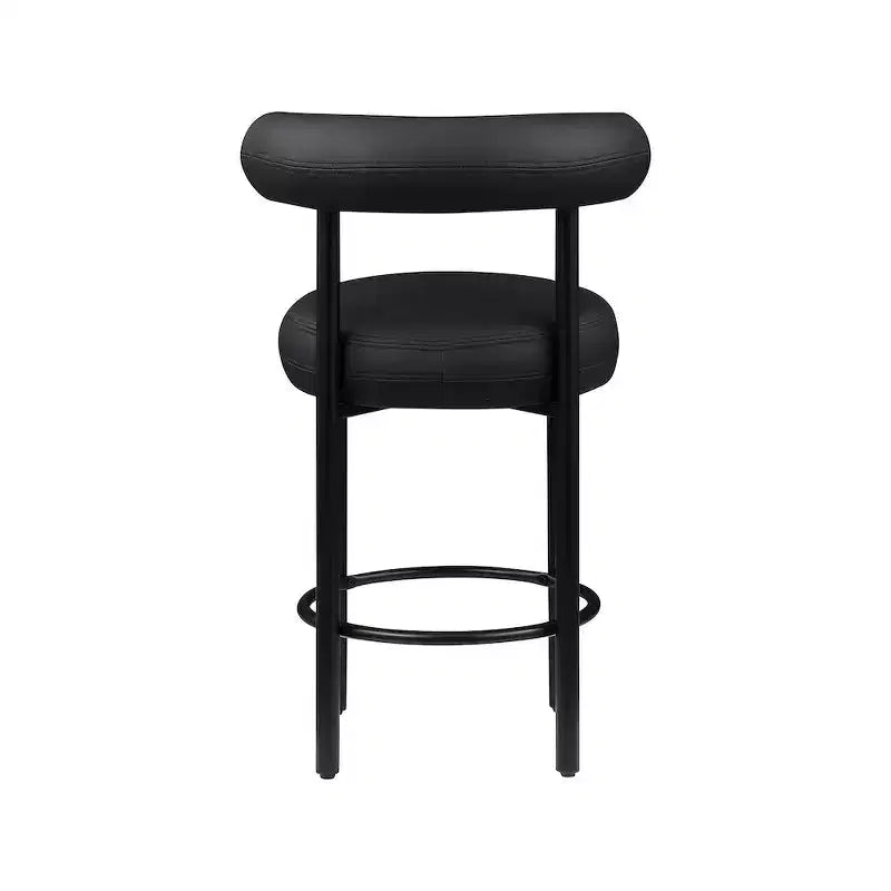 ,Bordeaux Black Vegan Leather Counter Stool,