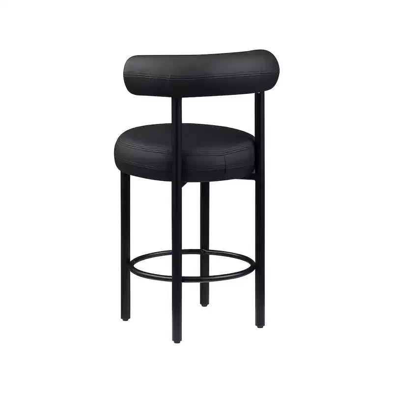 ,Bordeaux Black Vegan Leather Counter Stool,