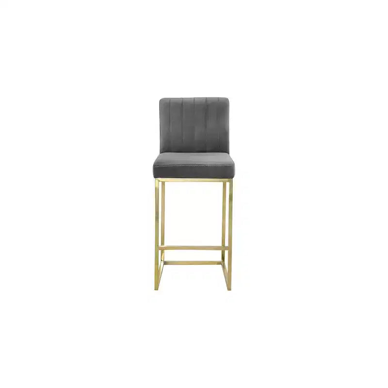,Giselle Grey Velvet Stool