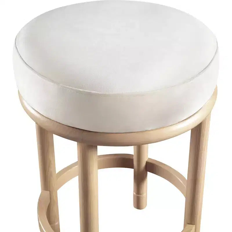 ,Monette Cream Velvet Counter Stool