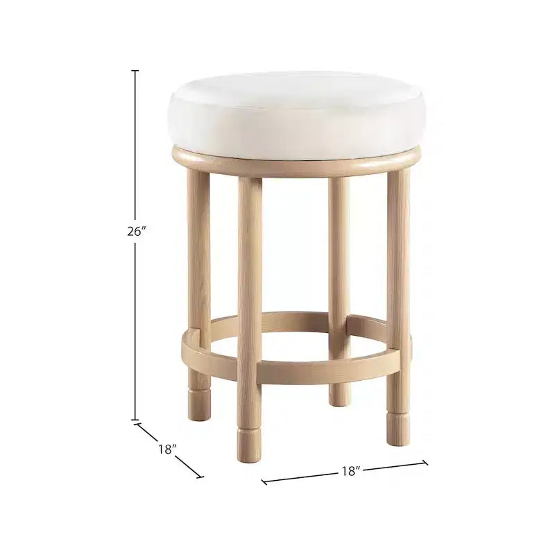 ,Monette Cream Velvet Counter Stool