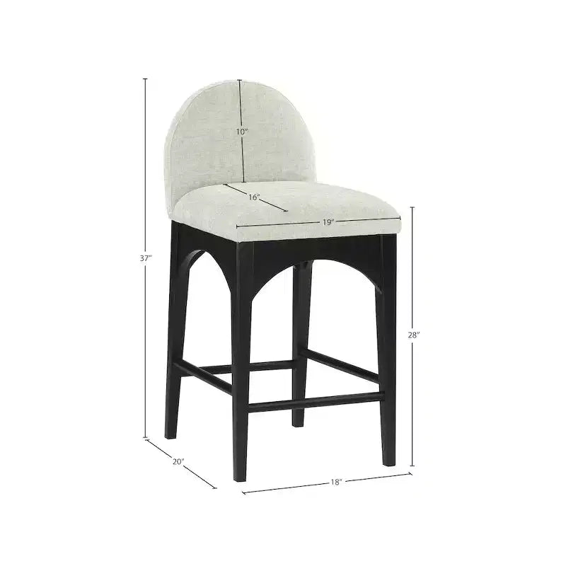 ,Waldorf Mint Chenille Fabric Stool