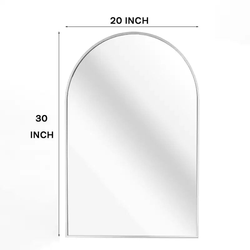 Silver Arched Bathroom Wall Mirror Metal Frame