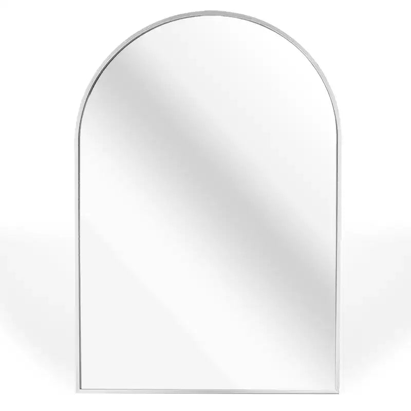 Silver Arched Bathroom Wall Mirror Metal Frame