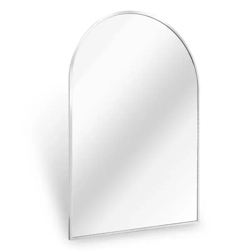 Silver Arched Bathroom Wall Mirror Metal Frame