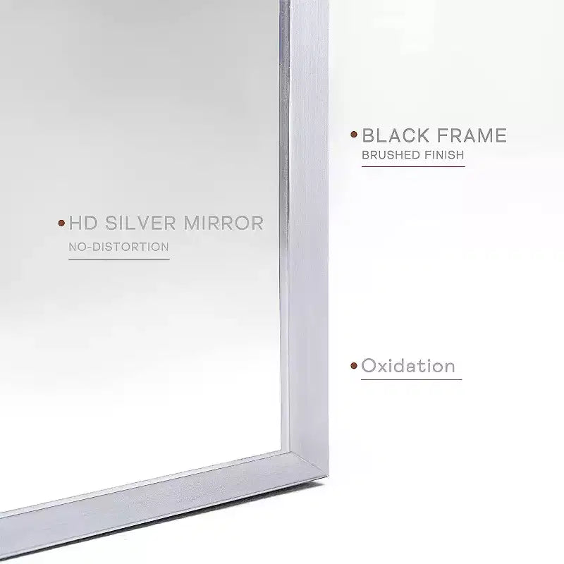 Silver Arched Bathroom Wall Mirror Metal Frame