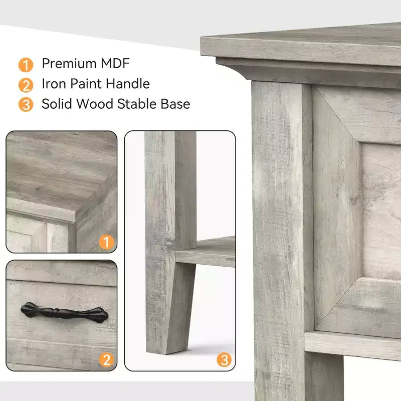 Bedside Table, with 1 Drawer and Open Storage Shelf, Versatile Beside End Table for Bedroom, Office, Sofa, Couch