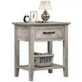 Bedside Table, with 1 Drawer and Open Storage Shelf, Versatile Beside End Table for Bedroom, Office, Sofa, Couch