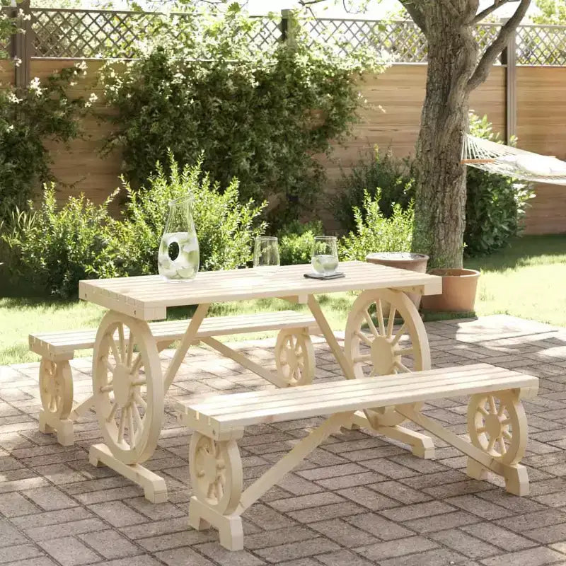 vidaXL Ensemble de salle à manger de jardin Bois naturel Bois de sapin massif Moyen Durable