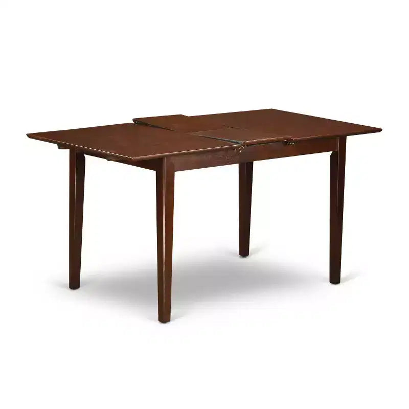 Ensemble de salle à manger 5 pièces en bois massif finition acajou – dessus de table en bois massif – sièges rembourrés – 4 places