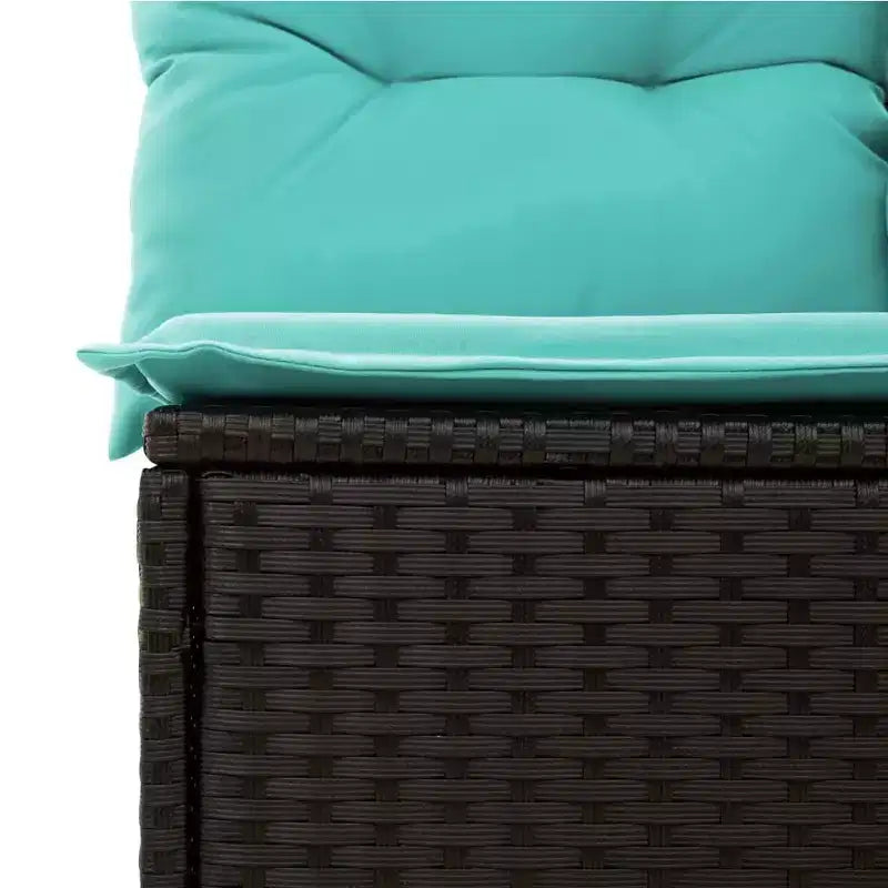 vidaXL Salon de jardin 9 pièces avec coussins Résine tressée noire (États-Unis seulement)
