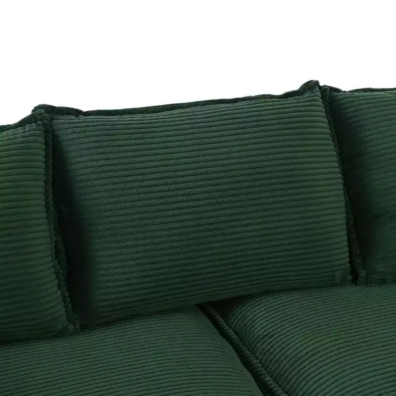 80.3 Inch Modern Corduroy Curved Sofa,Upholstered Couch with 2 Throw Pillows for Living Room,Bedroom,Office,Apartment