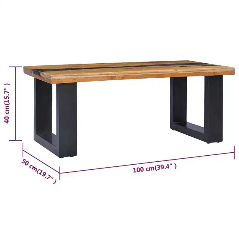 Coffee Table Multicolor Teak wood, Mango wood, Polyresin