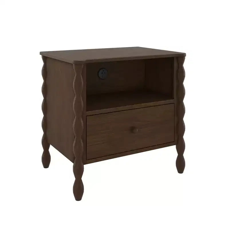 Jenny Lind Cubby Nightstand with 1 Drawer & Electrical Outlet