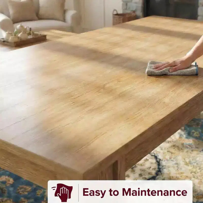 Farmhouse Dining Table for 6-8 Guests, 71 Long Rectangular Wooden Table with Wide H-Legs & Sturdy Frame for Kitchen, Dining Room & Apartment