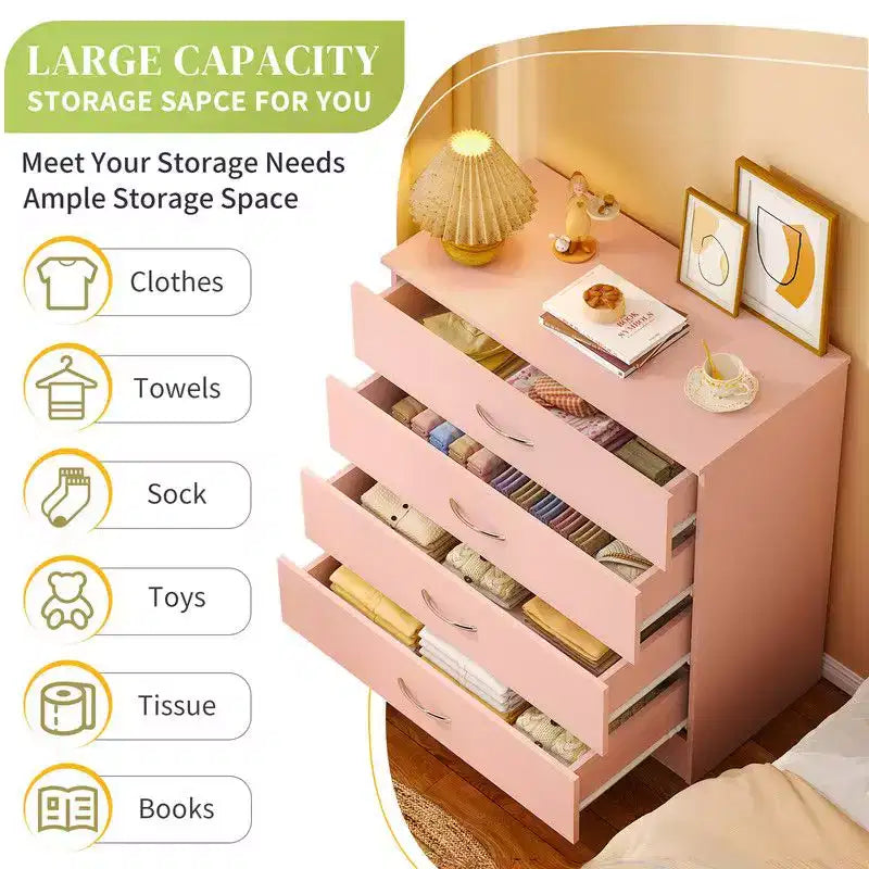 25.98In. W 4 Drawer Dresser