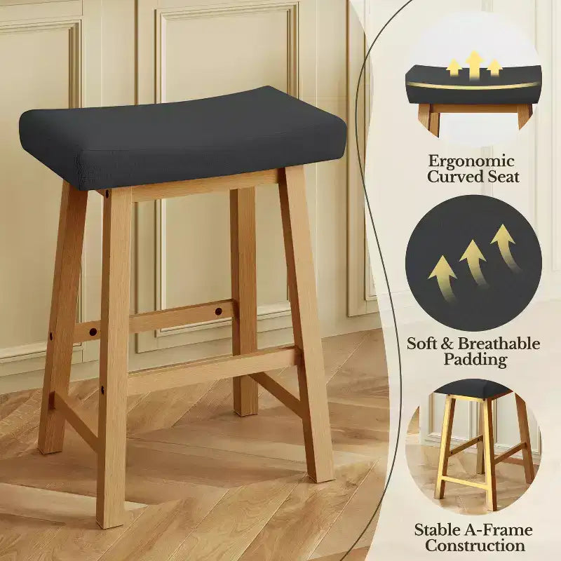 Counter Height Upholstered Bar Stools for Kitchen Dining