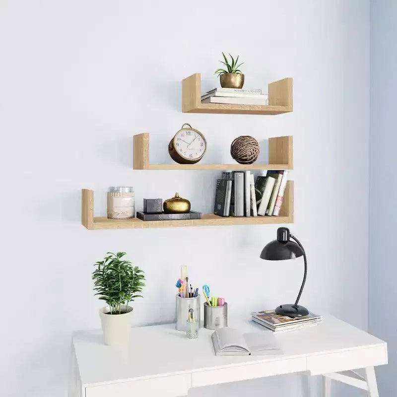 Shelf Black Engineered wood Large Wall-mounted