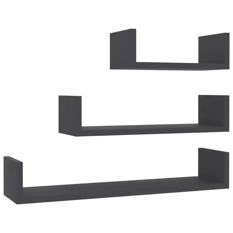 Shelf Black Engineered wood Large Wall-mounted