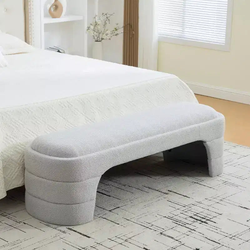 Upholstered Bench Padded Bed End Bench Minimalist Ottoman Entryway Bench Footstool