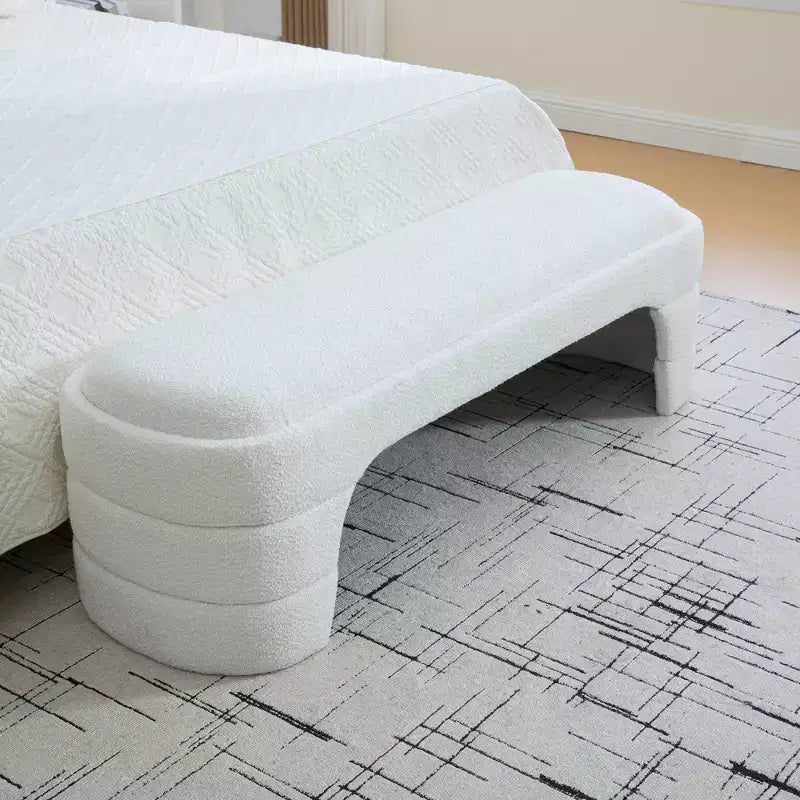 Upholstered Bench Padded Bed End Bench Minimalist Ottoman Entryway Bench Footstool