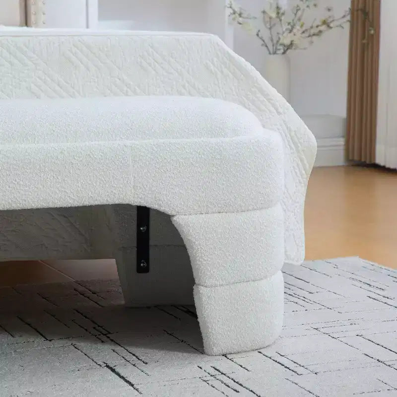 Upholstered Bench Padded Bed End Bench Minimalist Ottoman Entryway Bench Footstool