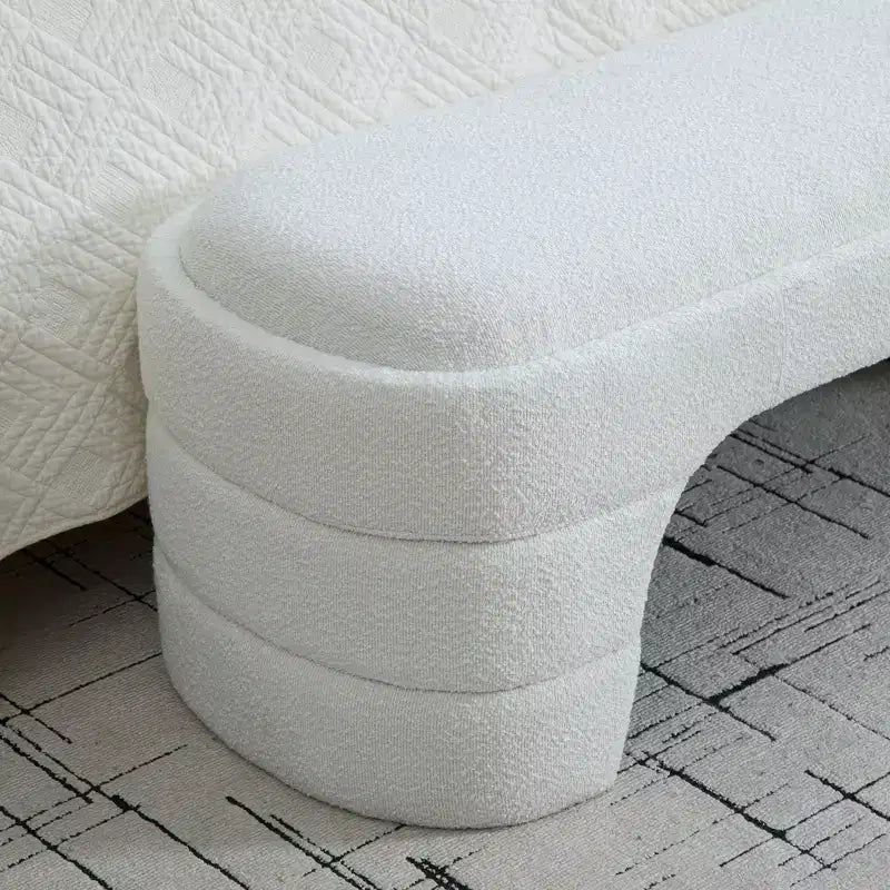 Upholstered Bench Padded Bed End Bench Minimalist Ottoman Entryway Bench Footstool